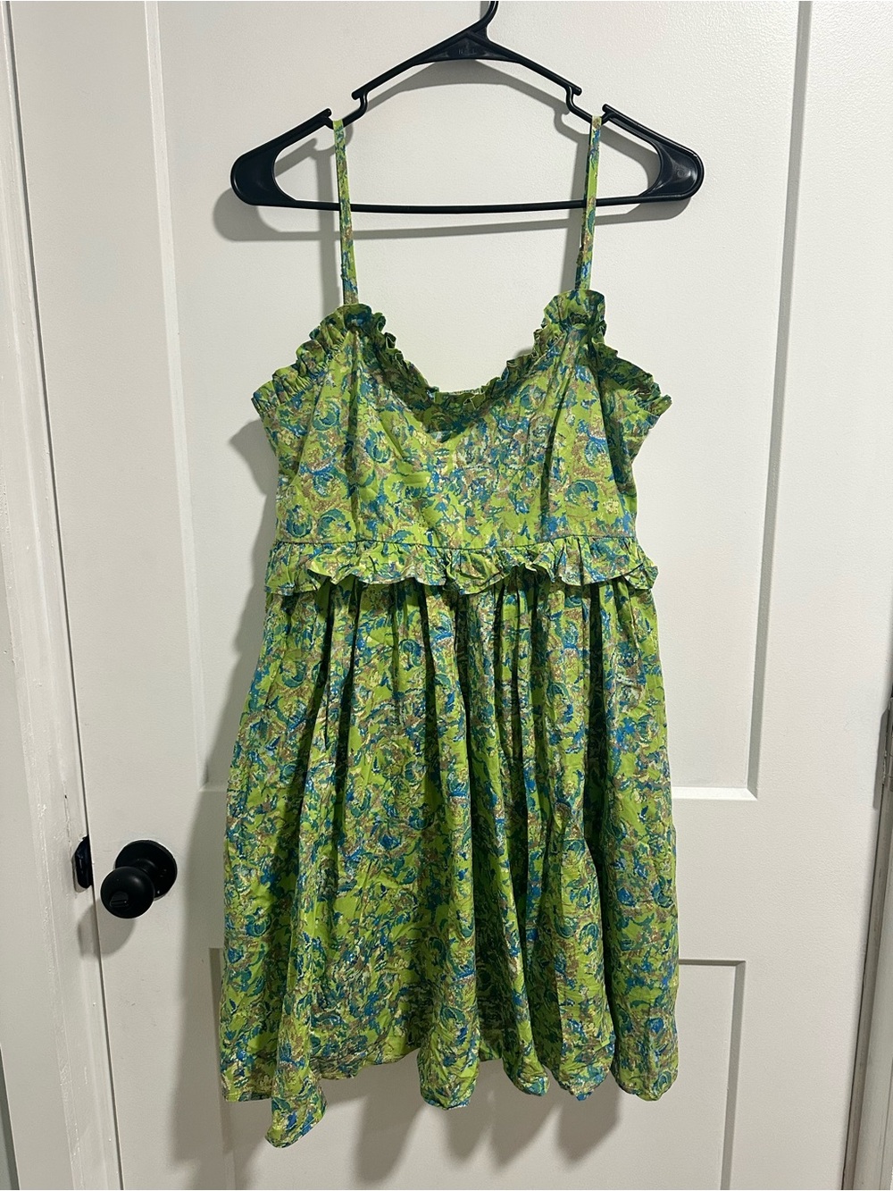 entro Green Floral Ruffle Sundress